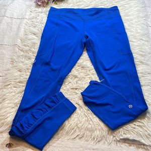 Lululemon Blue Ruched Leggings sz 8